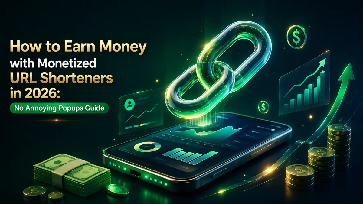 Earn money with clean URL shorteners without popups 2026 guide