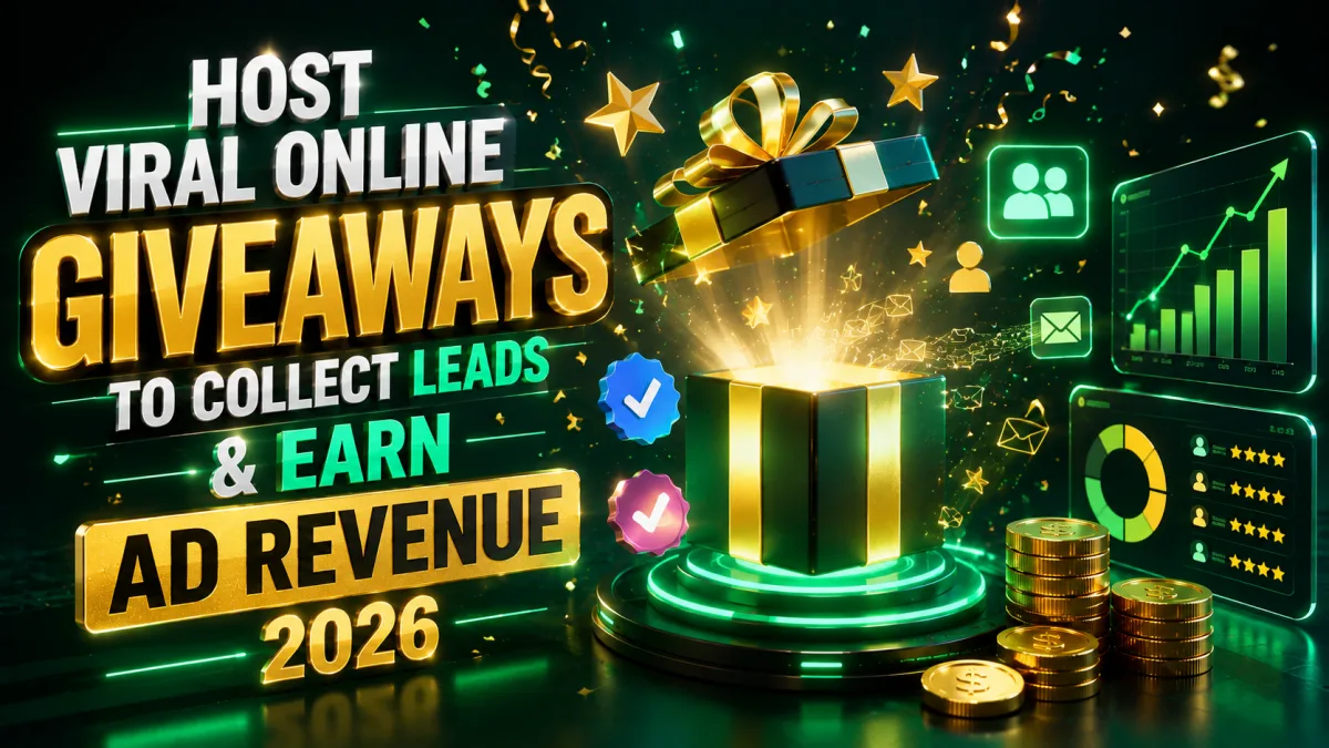 Host viral online giveaways to collect leads and earn ad revenue 2026