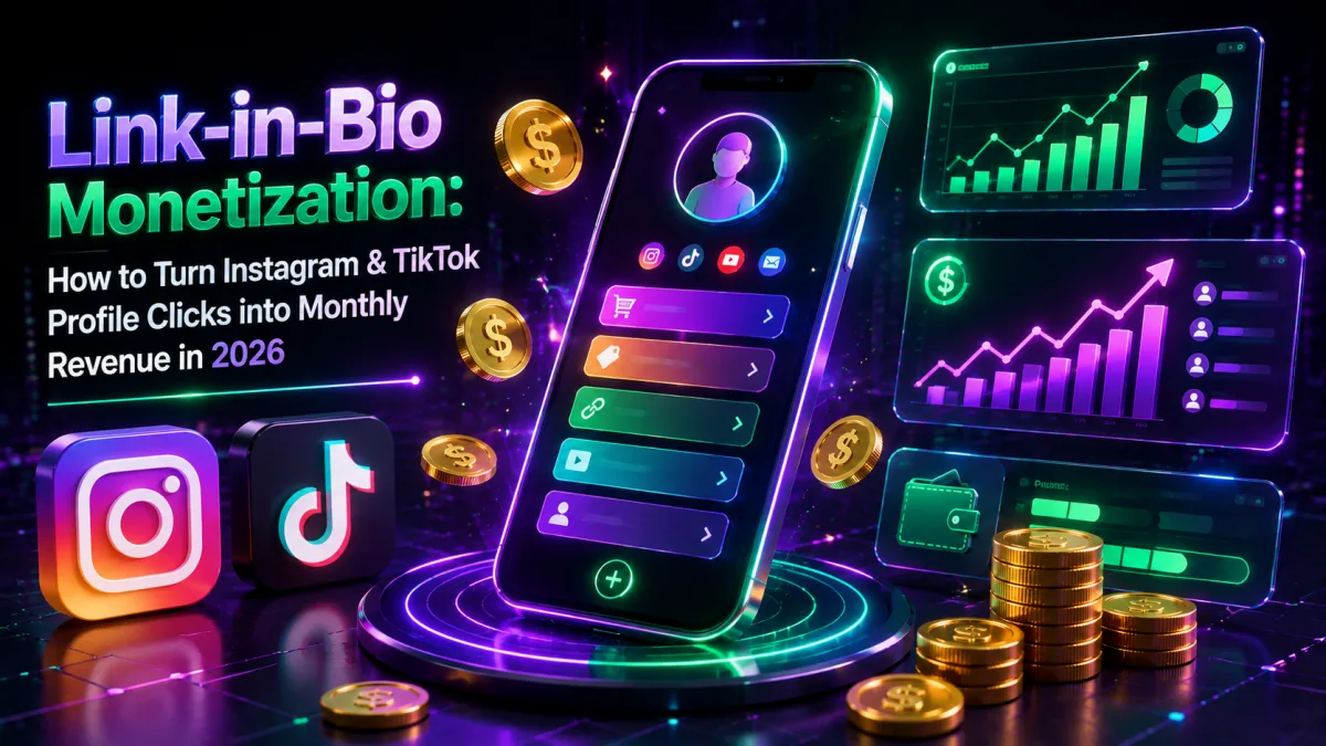 Monetize Instagram and TikTok link in bio with PubVelo ad network tools 2026