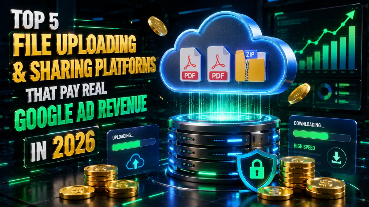 Top file uploading and sharing platforms that pay real Google AdSense ad revenue 2026